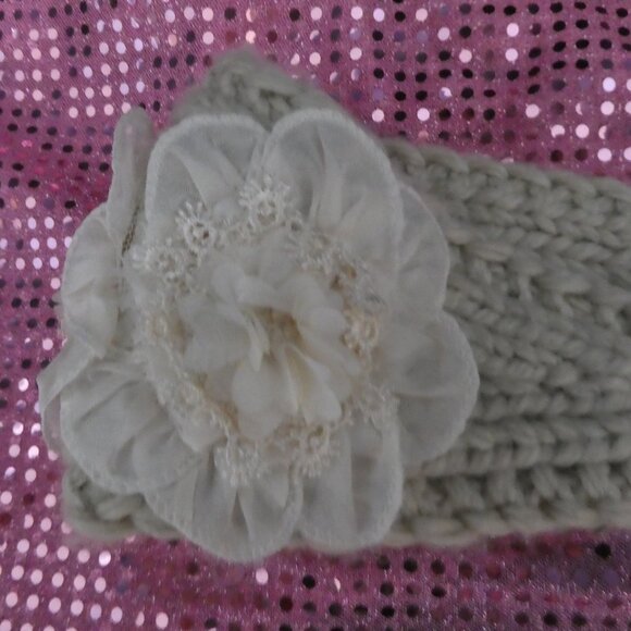 Stylish Crochet Winter Headband With Flowers | Adjustable | 100% Acrylic | OS - Picture 7 of 9